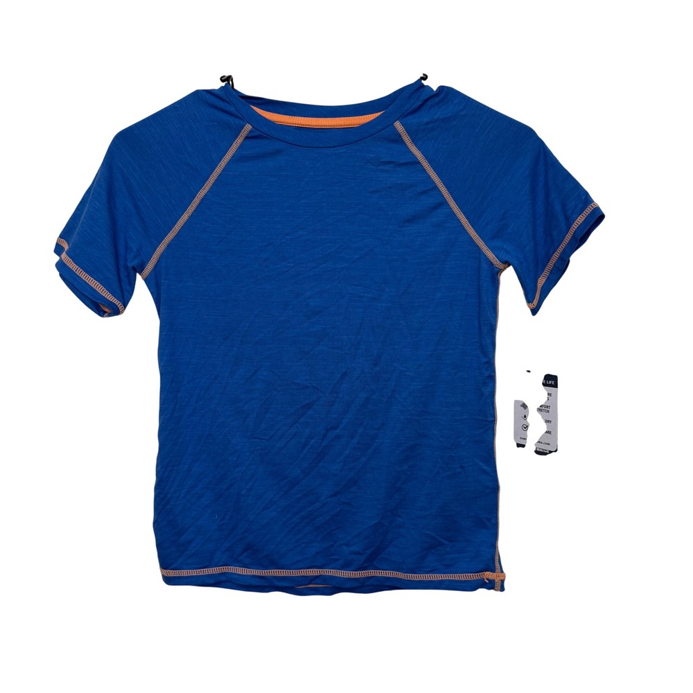 Tommy Bahama Active Kids Blue Short Sleeve Performance Tee Shirt Size M 7/8 NEW